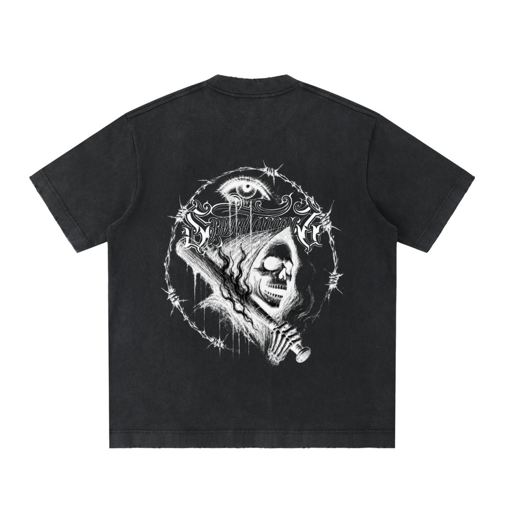 Spwntaneouz “Play Ball” Vintage Washed Frayed T-Shirt